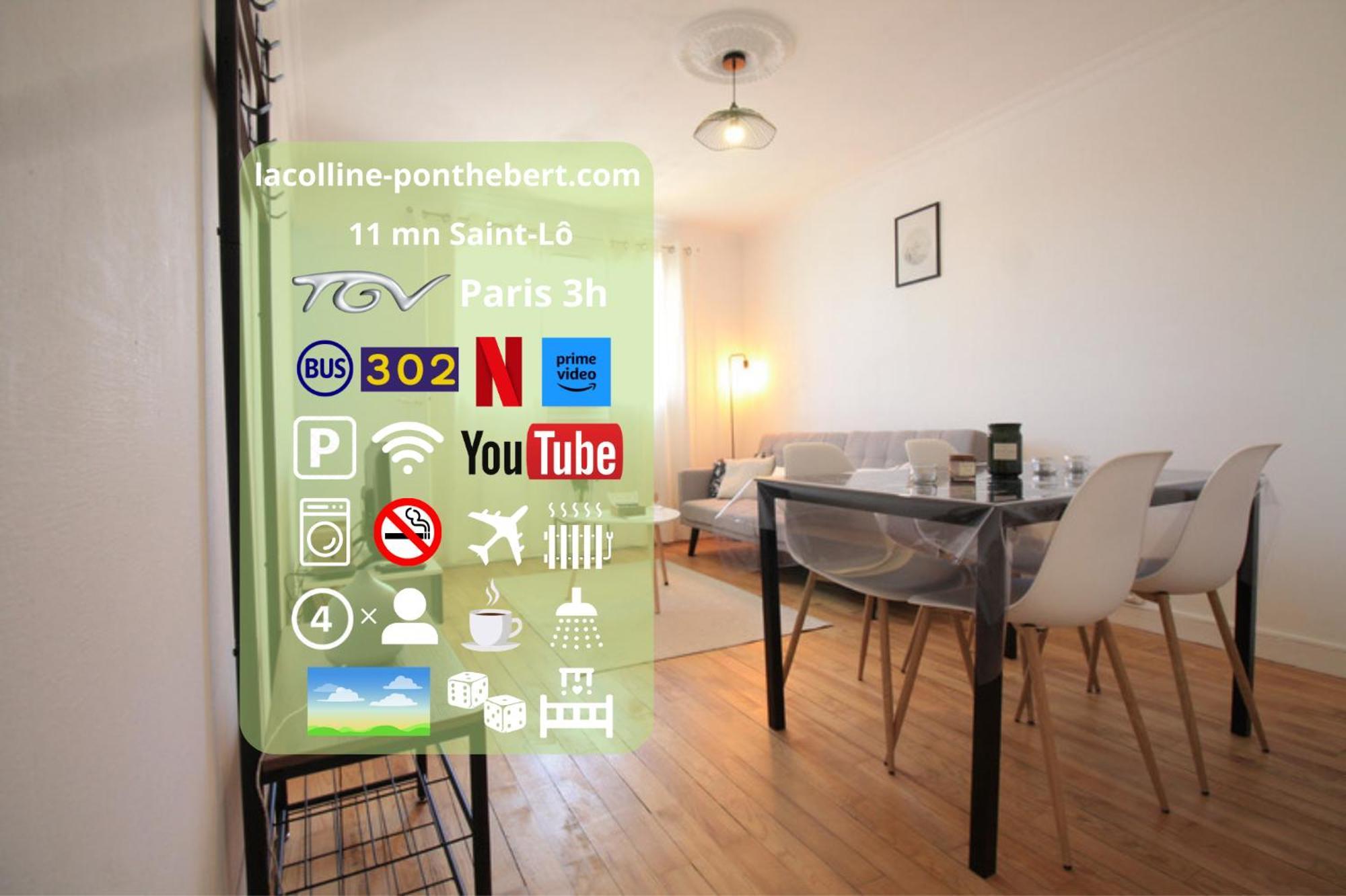 Lacolline-Ponthebert,Com - Appartement Entier Renove -Grand Parking Gratuit, Tout Equipe, Confortable, Netflix Et Amazon Prime Gratuits Et Illimites, Matelas Emma, Lave Linge, Vue Sur La Vallee, Rdc Kültér fotó